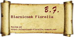 Blazsicsek Fiorella névjegykártya